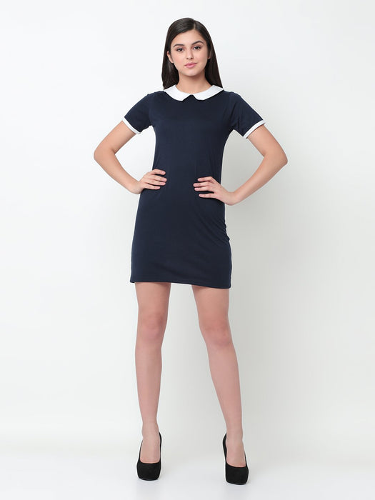 Peterpan Collar Navy Blue Bodycon Dress