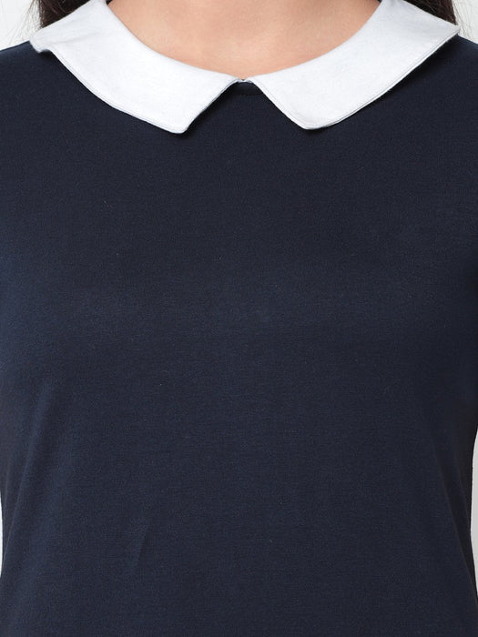 Peterpan Collar Navy Blue Bodycon Dress