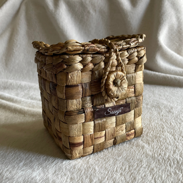 Saanjh Handwoven Cane Straw Mini Box