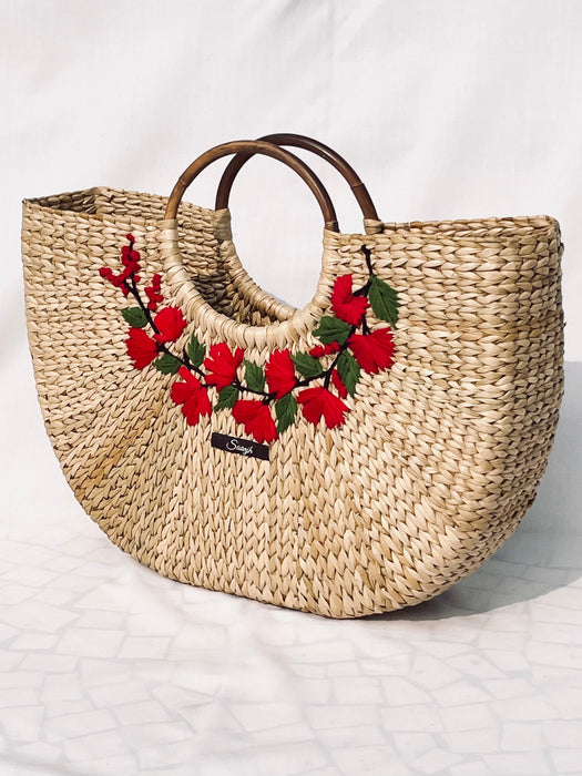 Floral Border Kauna Embroidered Handbag