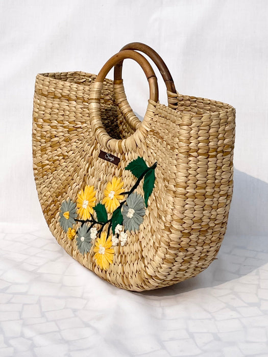 Floral Border Kauna Embroidered Handbag