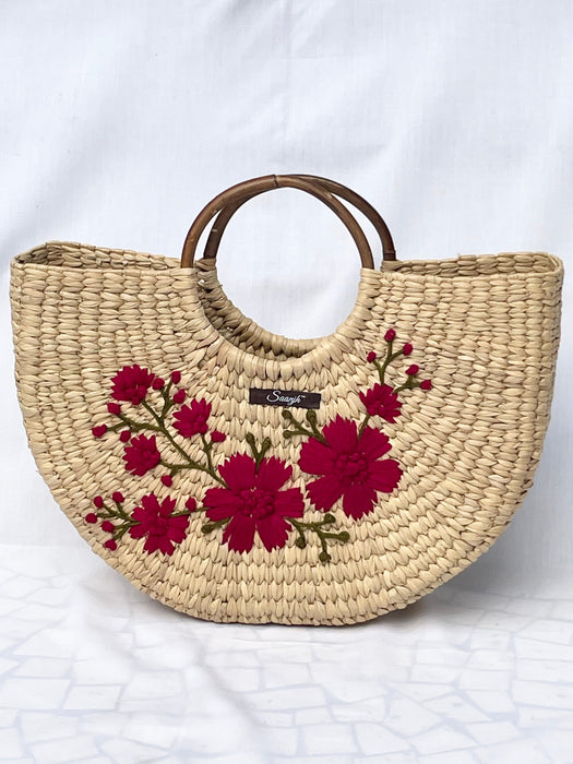 Kauna Handwoven Embroidered Floral Handbag