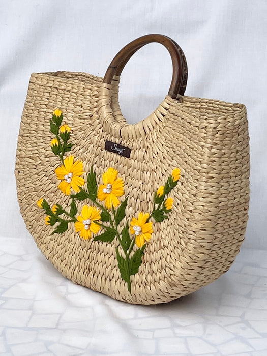 Yellow Kauna Handwoven Embroidered Handbag