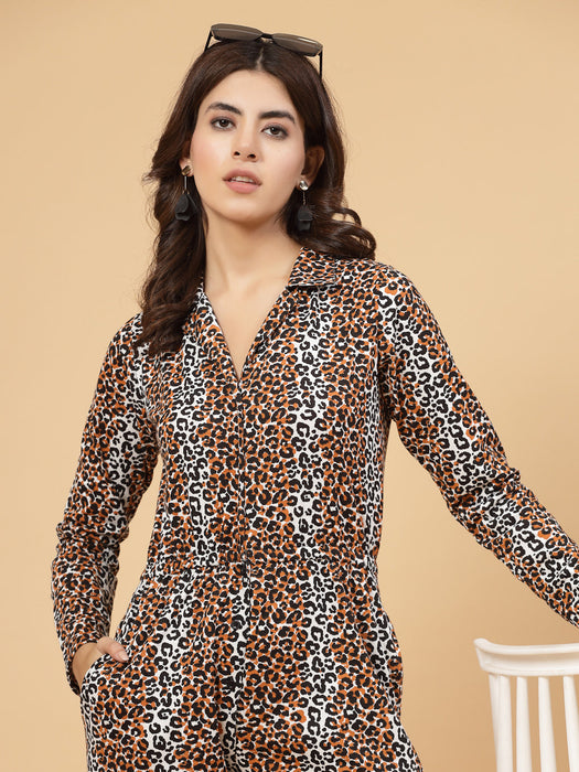 Women Animal Print Jumpsuit