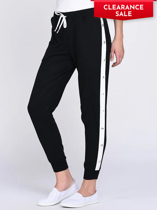 Contrast Tape Popper Joggers