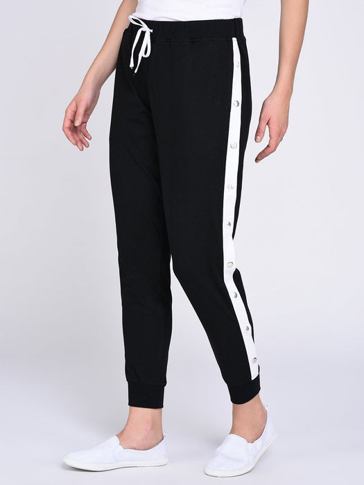 Contrast Tape Popper Joggers