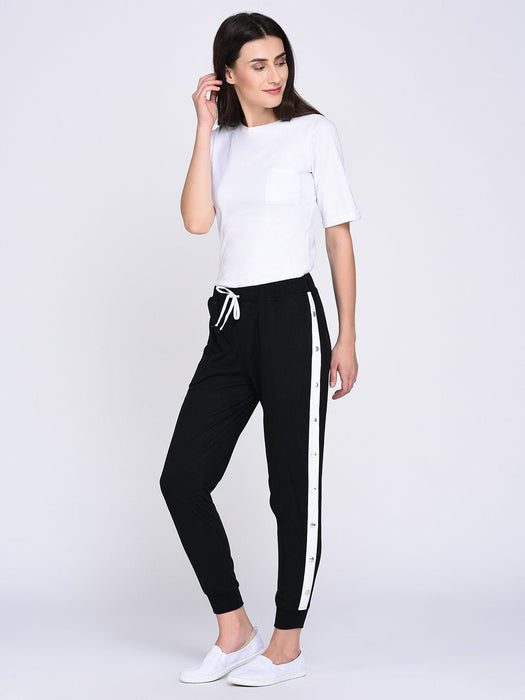 Contrast Tape Popper Joggers