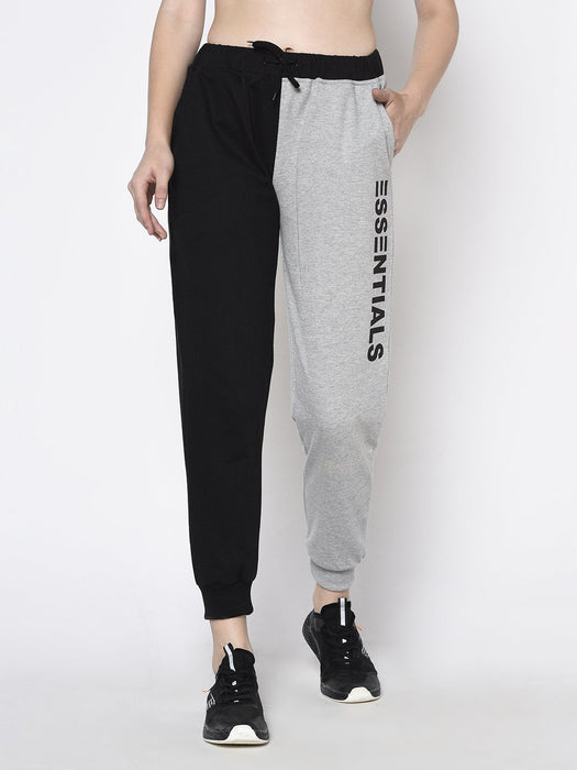 Black Grey Printed Terry Jogger