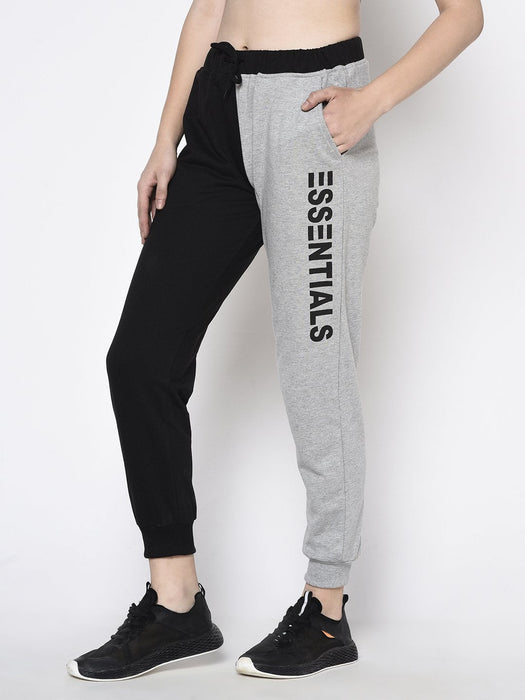 Black Grey Printed Terry Jogger