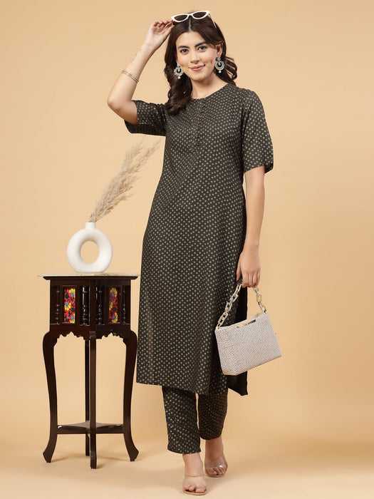 Ditsy Print Kurta Set