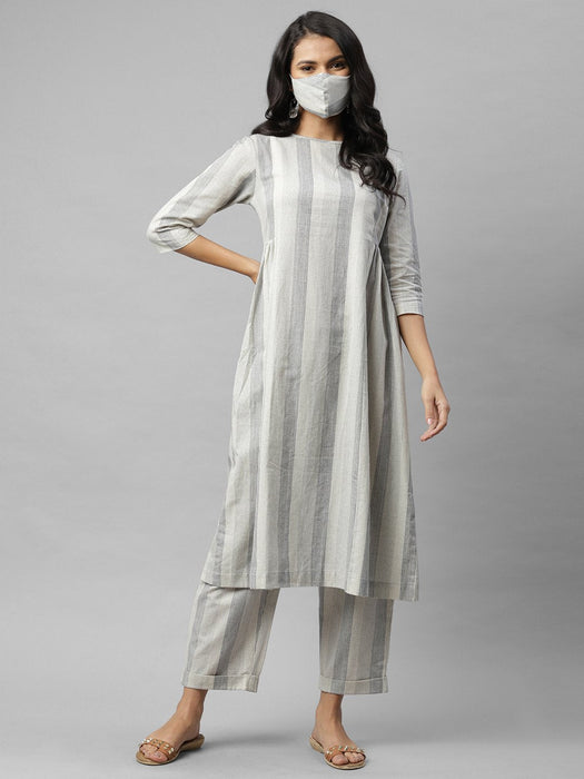 Striped A- Line Palazzo Kurta Set