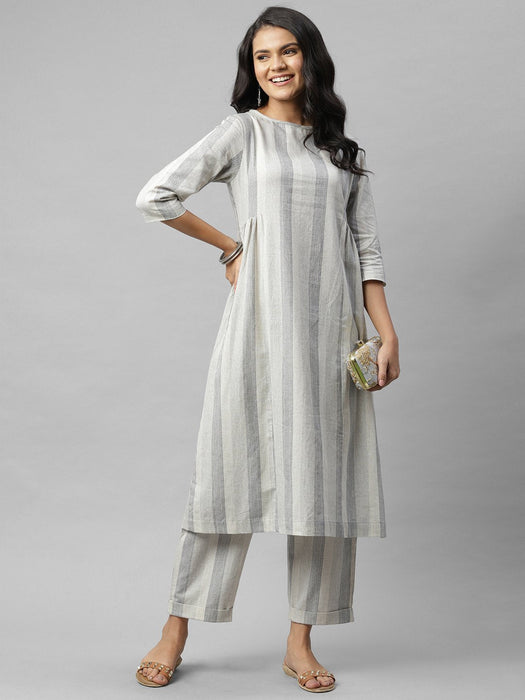 Striped A- Line Palazzo Kurta Set