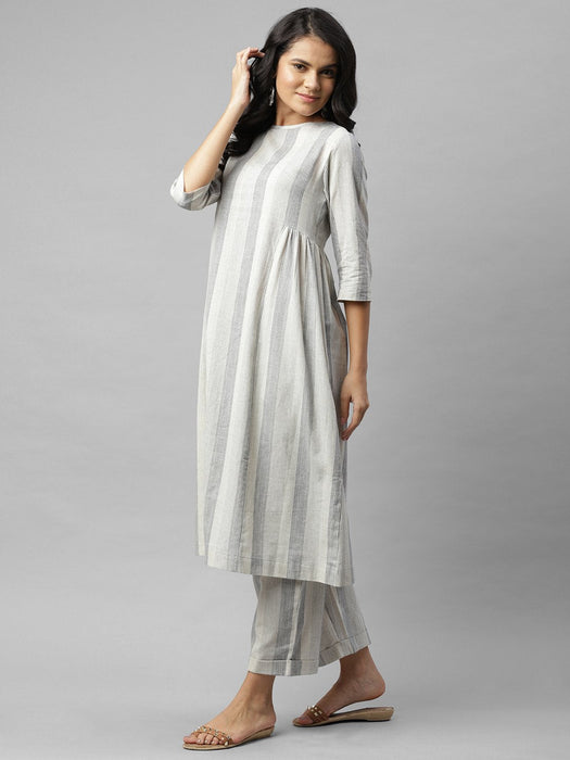 Striped A- Line Palazzo Kurta Set