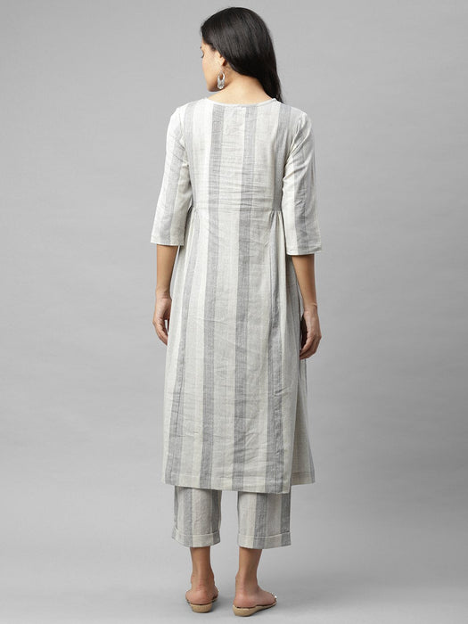 Striped A- Line Palazzo Kurta Set