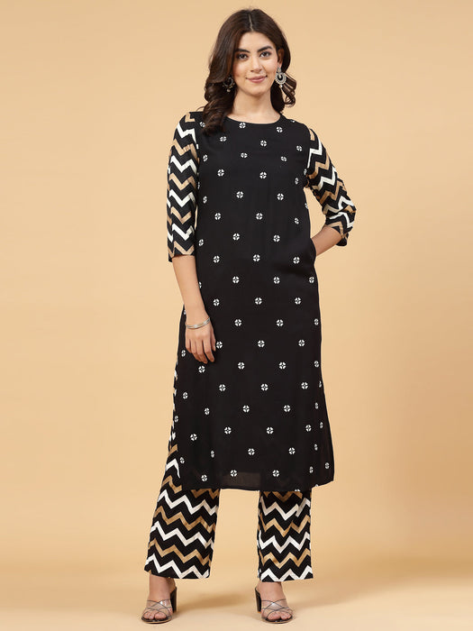 ZigZag Print Kurta Set