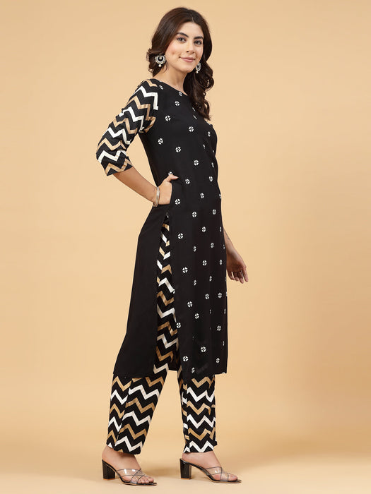 ZigZag Print Kurta Set