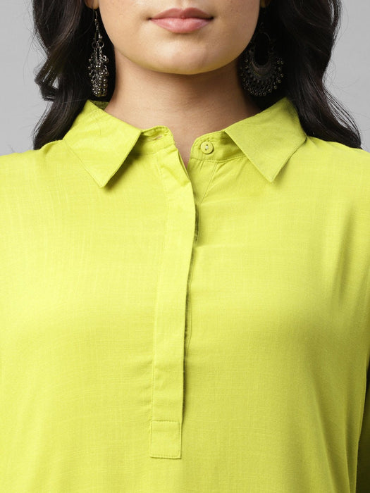 Shirt Collar With Placket Straight Kurta