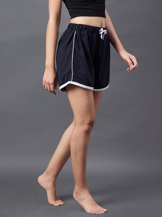 Mid Rise Contrast Detail Shorts