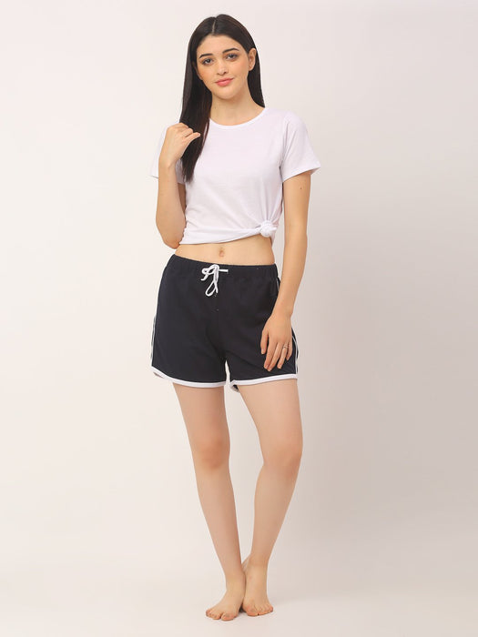 Mid Rise Contrast Detail Shorts