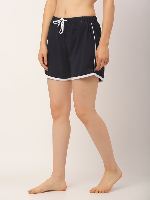 Mid Rise Contrast Detail Shorts