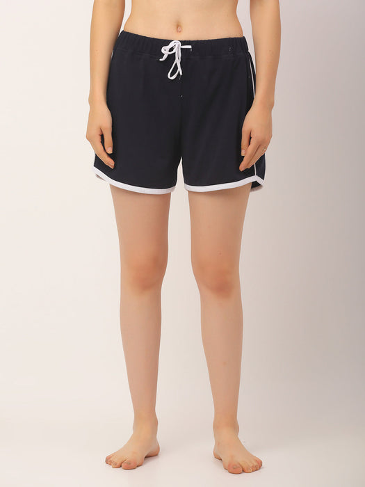 Mid Rise Contrast Detail Shorts