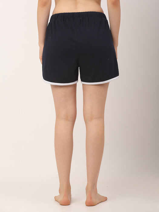 Mid Rise Contrast Detail Shorts