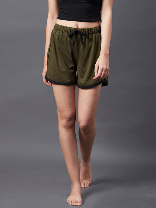 Mid Rise Contrast Detail Shorts