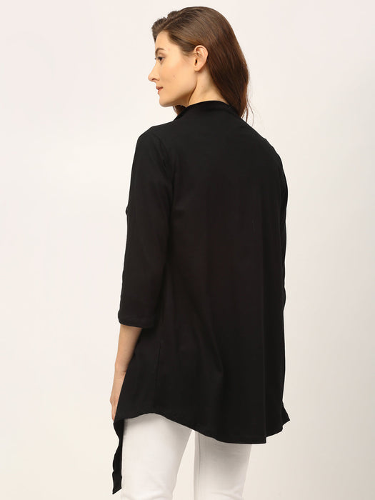 Waterfall Collar Front Open Long Shrug