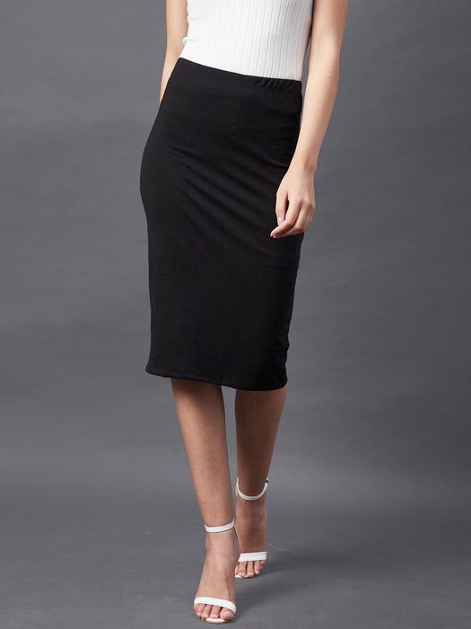 Solid Black Bodycon Skirt