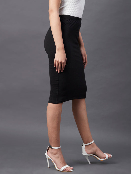 Solid Black Bodycon Skirt