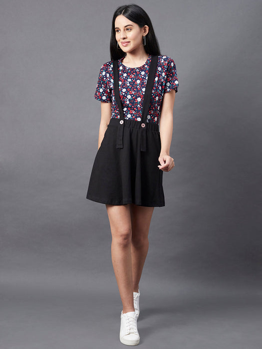 Black Suspender Skater Skirt