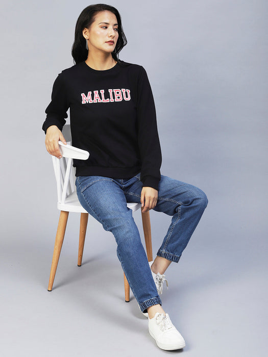 Printed Round Neck Terry Sweatshirt