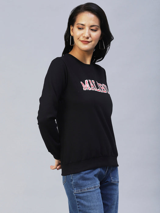 Printed Round Neck Terry Sweatshirt