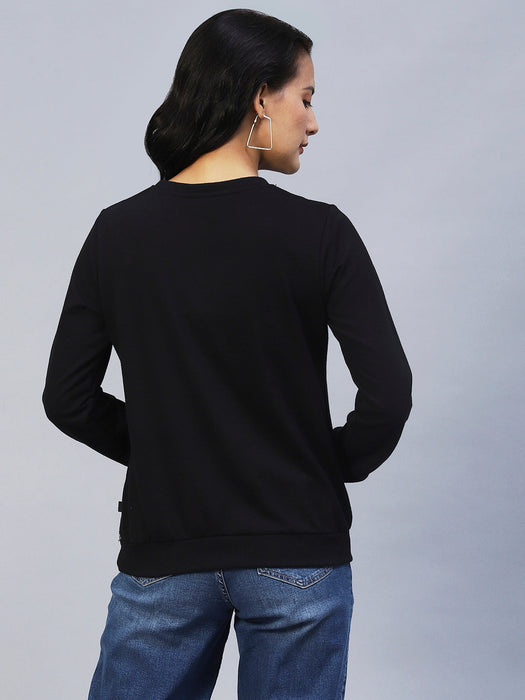 Printed Round Neck Terry Sweatshirt