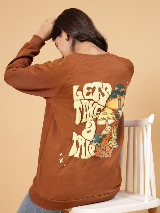 Women Magic Mushroom Oversized Sweatshirt