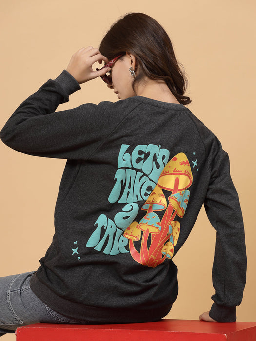 Women Magic Mushroom Oversized Sweatshirt