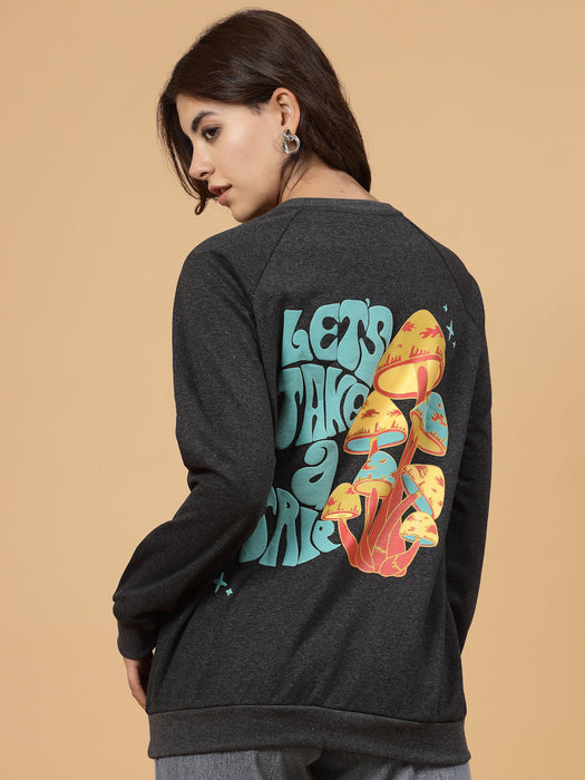 Women Magic Mushroom Oversized Sweatshirt