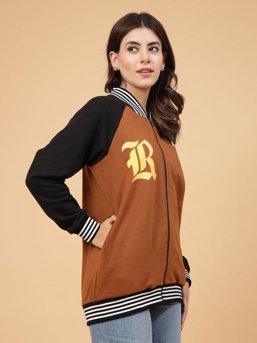 Women Rigo Signature  Puff Printed Varsity Jacket