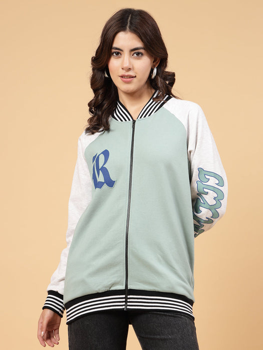 Women Rigo Signature  Puff Printed Varsity Jacket