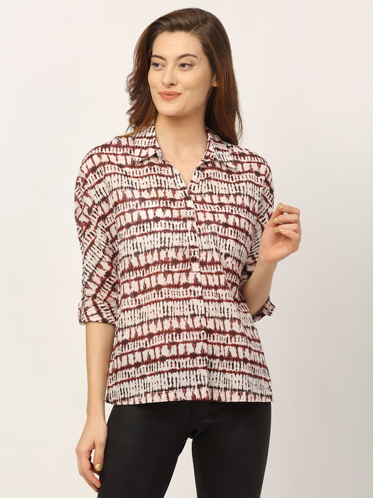 Mini Ikat Print Voile Shirt