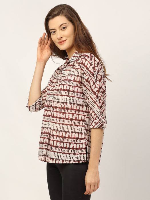 Mini Ikat Print Voile Shirt