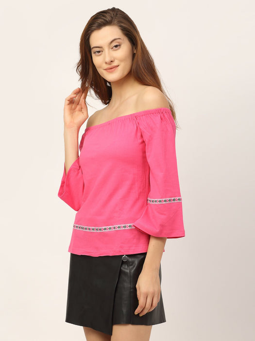 Pink Off Shoulder Top