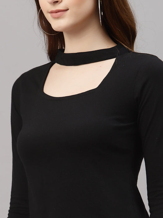 Black Choker Neck Top