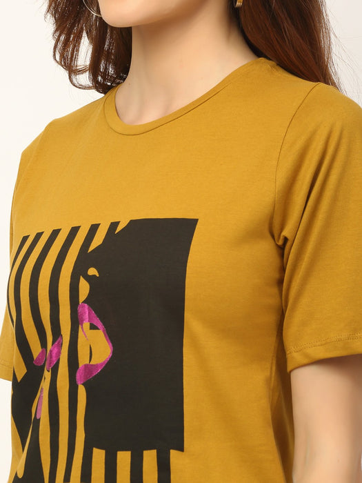 Mustrad Printed Cotton Half Sleeve T-Shirt