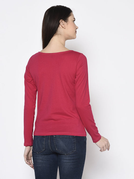 Pink Cross Neck Detail Top