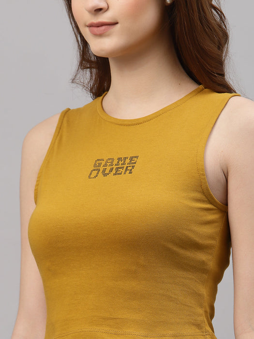 Game Over Printed Cotton Round Neck Tank Top