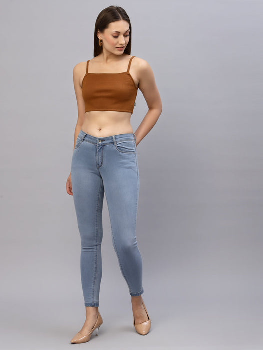 Ribbed Strappy Crop Top