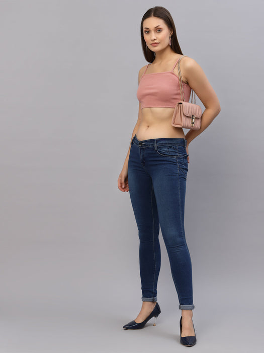 Ribbed Strappy Crop Top