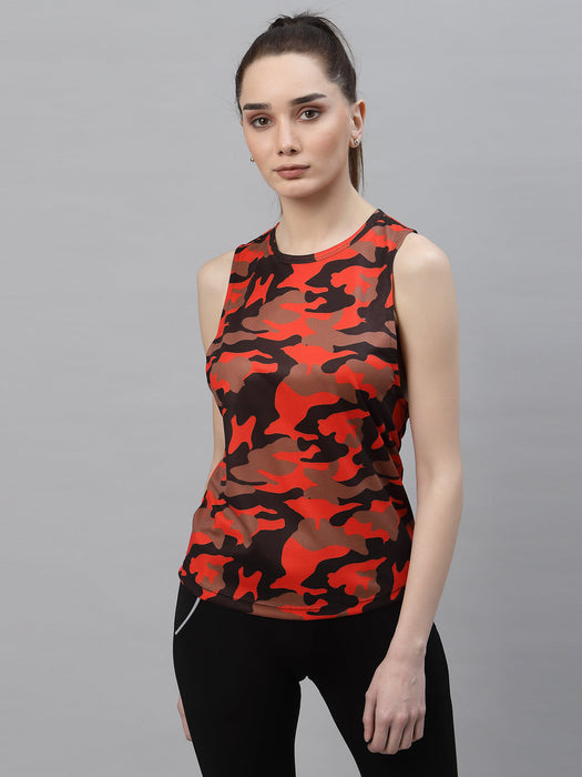 Camouflage Print Sleeveless Activewear Tank Top