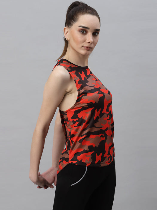 Camouflage Print Sleeveless Activewear Tank Top